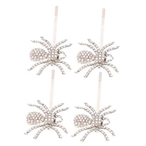 WEKADRIN 2 Paare Halloween Haarclips mit Strasssteinen Spinnen Haarspangen Goth Haarschmuck für Frauen und Mädchen Vielseitige Gruselige Haarklammern für Karneval Fotoshooting und Party von WEKADRIN