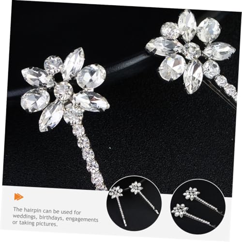 WEKADRIN 2 Paare Rhinestone Brauthaarnadeln Blütenförmige Haarklammern mit Funkelnden Strasssteinen Eleganter Haarschmuck für Damen Geeignet für Hochzeiten Partys und Festliche Anlässe von WEKADRIN