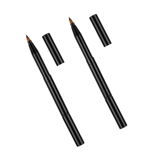WEKADRIN 2 STÜCK Doppelseitige Einziehbare Lippen und Augenbrauenpinsel Multifunktionale Kosmetikpinsel für Lippenstift Eyeliner Augenbrauen Professionelles Make Up Werkzeug Tragbar von WEKADRIN