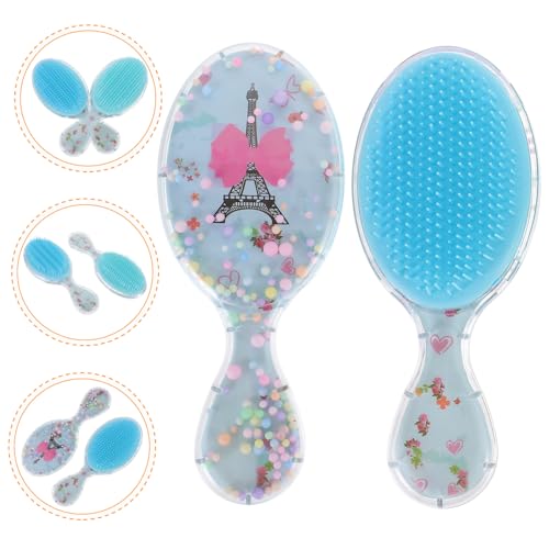 WEKADRIN 2 Stck Haarbürste Transparent Oval Cartoon Entwirrbürste mit Kopf massagefunktion Schmerzfrei und Langlebig Praktisch für Reise und Alltag Geeignet für Mädchen und Lockiges Haar von WEKADRIN