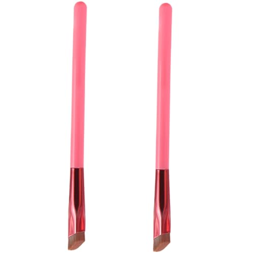 WEKADRIN 2 Stück Augenbrauenpinsel Schräg Geformt Tragbare Up pinsel aus Braunen Borsten Vielseitig für Augenbrauen und Lidschatten für Damen und Herren Inklusive Pvc etui von WEKADRIN