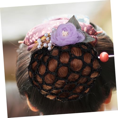 WEKADRIN 2 Stück Blumen haarnetz Dutt Netz Haarschmuck Damen Minimalistischer Haarklammer mit Netz und Blüte Komfortables Sicheres Haar accessoire für Elegante Frisuren und Berufskleidung von WEKADRIN