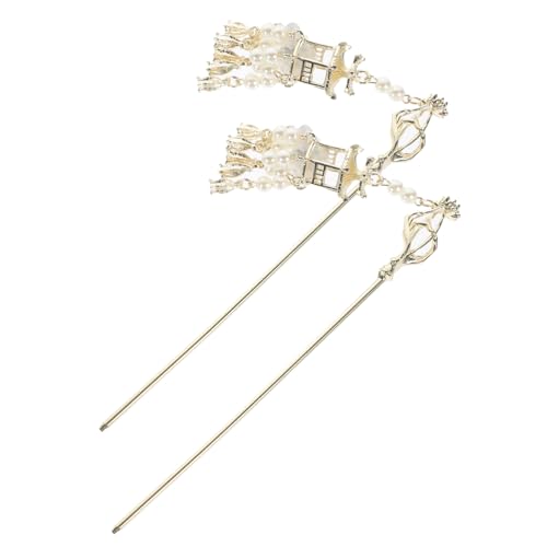 WEKADRIN 2 Stück Chinesischer Haarschmuck Lantern Haarnadeln mit Quasten Antike Hanfu Haarstäbchen Leichte Vintage Haarnadeln für Damen Eleganter Schmuck für Klassische Frisuren von WEKADRIN