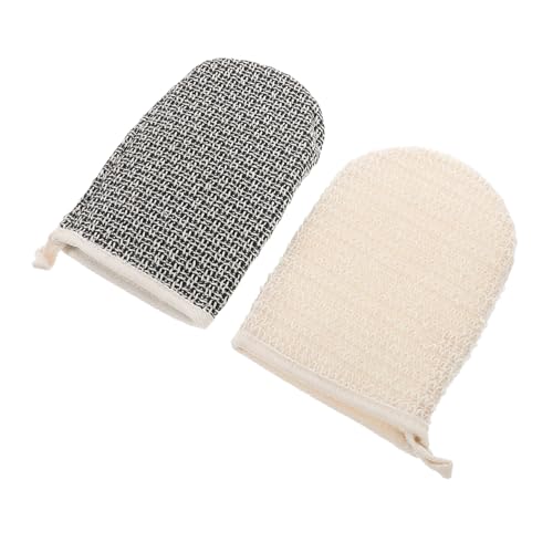 WEKADRIN 2 Stück Doppelseitiger Natürlicher Sisal Peeling Handschuh Sanfter Körperexfoliator und Massagehandschuh für Damen und Herren Fördert Hauterneuerung und Entspannt Dusche von WEKADRIN