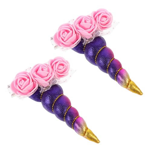 WEKADRIN 2 Stück Einhorn Haarklammern Bunte Haarspangen Niedlicher Haarschmuck für Mädchen Leichte Langlebige Haarnadeln für Partys Alltag Feiern und Cosplay von WEKADRIN