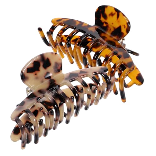 WEKADRIN 2 Stück Große Haarspangen Leopardenmuster Acetat Haarklammern für Dickes Haar Damen Haarstyling Zubehör Robust und Elegant für Alltag Büro und Freizeit von WEKADRIN