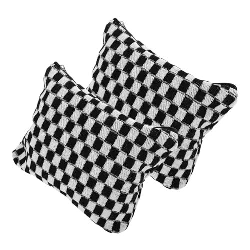 WEKADRIN 2 Stück Große Karierte Kosmetiktasche mit Haken Gestrickte Waschtasche Weiches Material Vielseitig Einsetzbar für Reisen Schule Damen und Mädchen Geräumiger Make-up Organizer von WEKADRIN