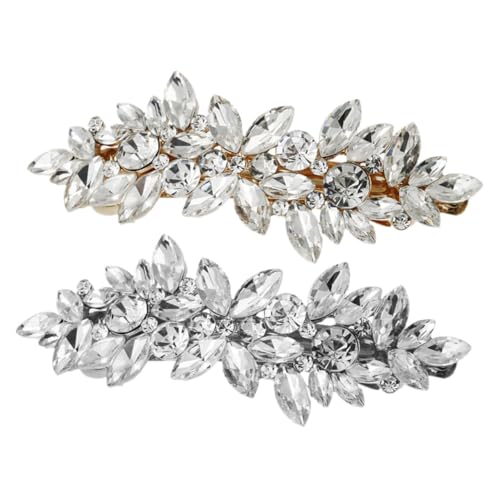 WEKADRIN 2 Stück Haarklammern mit Strasssteinen Haarspangen für Mädchen Vintage Haarschmuck Langlebige Glänzende Friseur haarclips Fest Haltend Modisches Accessoire für Damen von WEKADRIN
