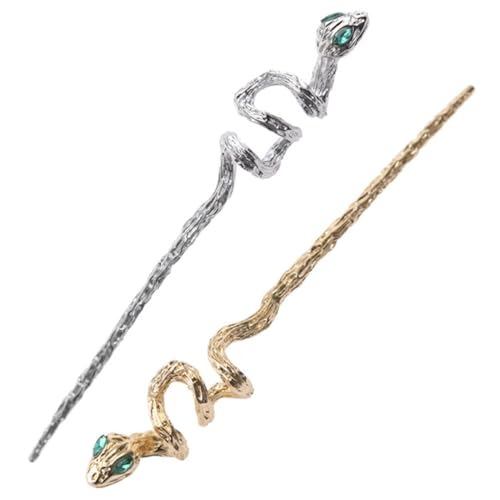 WEKADRIN 2 Stück Haarschmuck Damen Metall Haarnadeln Schlange Design Eleganter Haarschmuck für Dickes Haar Geeignet für Hochzeiten Partys Alltag Stilvolle Haarstäbe für Dutt und Teil Dutt von WEKADRIN