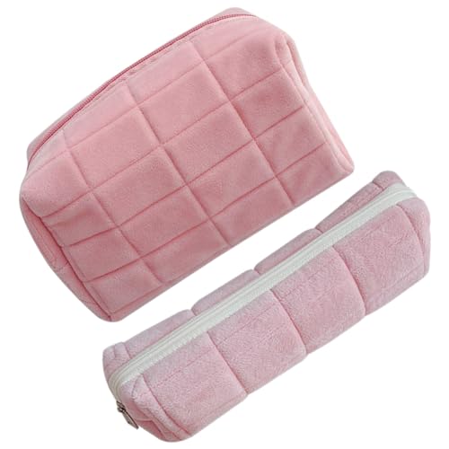 WEKADRIN 2 Stück Kosmetiktasche Leicht Tragbar Makeup Tasche für Reisen und Alltag Langlebige Kosmetik Aufbewahrungstasche mit Stabilem Material Geeignet für Damen und Mädchen von WEKADRIN