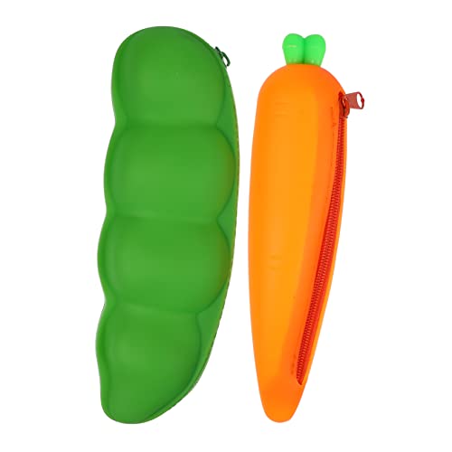 WEKADRIN 2 Stück Kreatives Silikon Federmäppchen mit Reißverschluss Große Kapazität Stiftetui Leichtes und Multifunktionales Mäppchen für Schule Teenager und Erwachsene Buntes von WEKADRIN