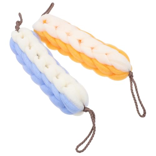WEKADRIN 2 Stück Langstreifiges Peeling duschtuch Sanftes Hautschonendes Badetuch mit Reichhaltigem Schaum Kompakt Leicht zum Tiefen Reinigen von Rücken und Körper Effektives Hautpeeling von WEKADRIN