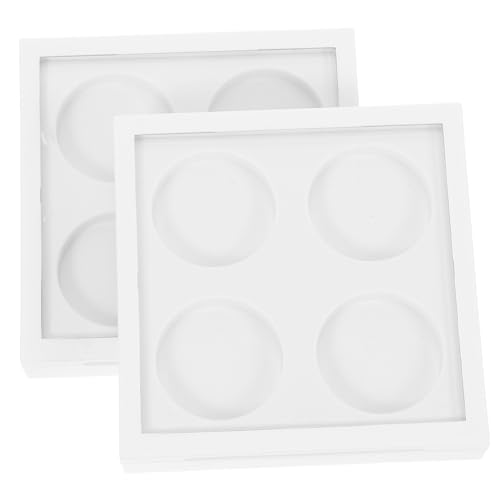 WEKADRIN 2 Stück Leere Magnetische Lidschattenbox Teilig Weiß Fächer Transparente Abdeckung Wiederbefüllbare Make Up Palette für DIY Lidschatten und Lippenstiftaufbewahrung von WEKADRIN