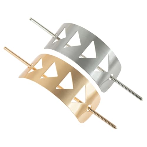 WEKADRIN 2 Stück Metallic Haarklammer Geometrisches Dreieckiges Design mit Hohlmuster Haarschonend Stabiler Halt Damen Haarschmuck für Dutt Alltag Fest und Hochzeit Gold und Silber von WEKADRIN