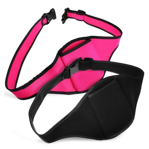 WEKADRIN 2 Stück Mic Waist Belt Verstellbar Neopren Mikrofongürtel Leicht Atmungsaktiv Für Fitness Yoga Outdoor Aktivitäten Schwarz Rosarot von WEKADRIN