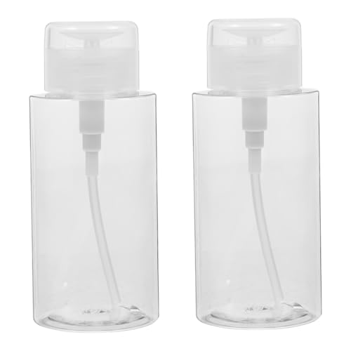 WEKADRIN 2 Stück Pet Pumpspender Flaschen Transparent Leerer Make Up Entferner Dispenser Kosmetik Flüssigkeit Nachfüllflasche für Nagellackentferner und Toilettenartikel von WEKADRIN