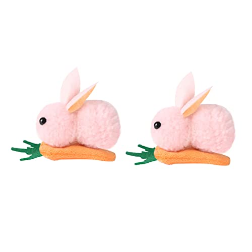 WEKADRIN 2 Stück Plüschhase Haarklammer mit Karottenmotiv Sicherer Haarschmuck für Mädchen Bequemes Tragen Festliches Design für Osterfeier und Party Leichtes Accessoire für Erwachsene von WEKADRIN