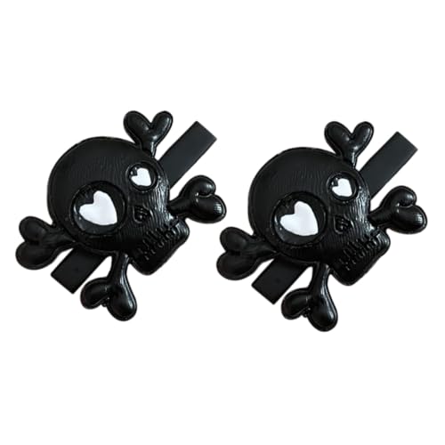 WEKADRIN 2 Stück Punk Schädel Haarklammer Skull Haarclip Halloween Damen Skelett Haarspange Leicht Tragbar Für Party Kostüm Zubehör von WEKADRIN