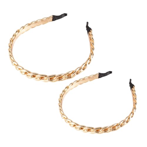 WEKADRIN 2 Stück Teiliges Damen Haarschmuck Metall Stirnband Geflochtene Kette Modisch Goldfarben für Party Braut Frisur und Alltag WEKADRIN 2 Stück Teiliges Damen Haarschmuck Metall Stirnband Geflochtene Kette Modisch Goldfarben für Party Braut Frisur und Alltag von WEKADRIN