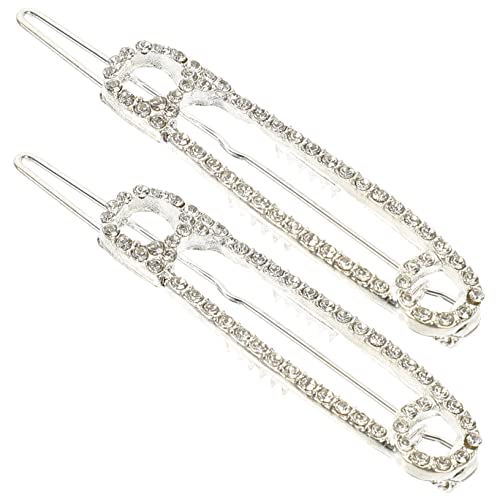 WEKADRIN 2 Stück Teiliges Haarklammern in Sicherheitsnadel Form mit Strass Leichte Haarspangen für Damen und Mädchen Vielseitig für Langes Kurzes Lockiges Haar Bequem und Sicher Haltend von WEKADRIN