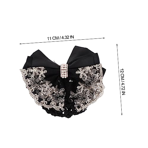 WEKADRIN 2 Stück Teiliges Haarnetz mit Spitzenrand Elastische Haarklammer für Dutt Eleganter Haarschmuck für Damen Geeignet für Arbeit Tanz Schule und Festliche Anlässe von WEKADRIN