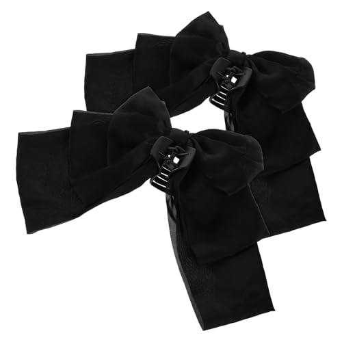 WEKADRIN 2 Stück Teiliges Haarschleifen Satin Haarklammer mit Großer Schleife Rutschfester Französischer Haarclip für Damen Mädchen Sanfte Fixierung für Dickes und Dünnes Haar Vielseitiges von WEKADRIN