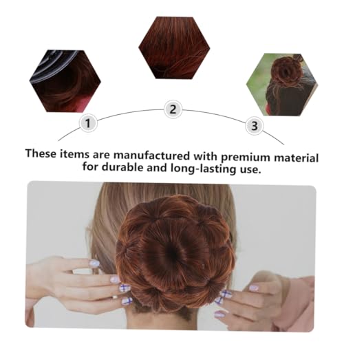 WEKADRIN 2 Stück Teiliges Haarteil Blüten design Hochsteckfrisur Haarclip Ponytail Extension für Damen Hitzebeständig Leicht zu Befestigen Natürliche Farbe für Alltag und Festliche Anlässe von WEKADRIN