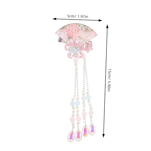 WEKADRIN 2 Stück Teiliges Hanfu Haarschmuck mit Quasten Blumen und Fächer Traditionelle Haarklammern für Damen Eleganter Haarschmuck für Alltag Hochzeit Party und Fotoshootings von WEKADRIN