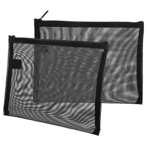 WEKADRIN 2 Stück Teiliges Kleine Kosmetiktasche mit Reißverschluss Leichte Strapazierfähige Mesh Make up Tasche Großer Stauraum für Lippenstift Zahnbürste als Reise Organizer von WEKADRIN