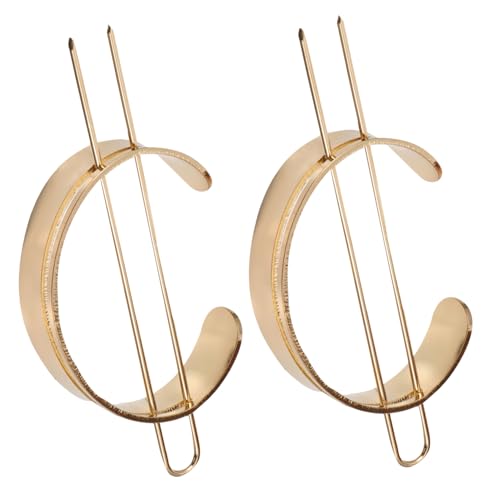 WEKADRIN 2 Stück Teiliges Metall Haarspange Goldfarben Halbkreis Haarklammer für Damen Eleganter Haarschmuck für Hochzeit Alltag und Party von WEKADRIN