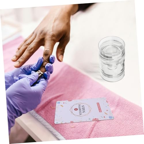 WEKADRIN 2 Stück Teiliges Nail Art Stamping French Tip Nagelstempel aus Transparentem Silikon mit Präziser Musterübertragung Weichem Stempelkissen Kompakt und Reisefreundlich für DIY von WEKADRIN