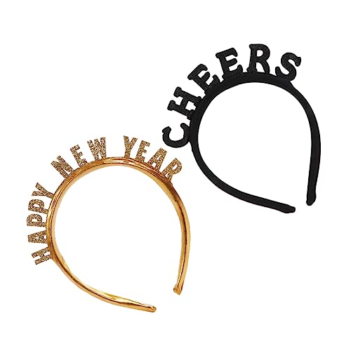 WEKADRIN 2 Stück Teiliges Neujahrs Haarband aus Kunststoff mit Buchstaben Design Leichtes Stirnband für Party Fotorequisiten Langlebiges Festival Accessoire Komfortabel und Sicher Tragbar von WEKADRIN