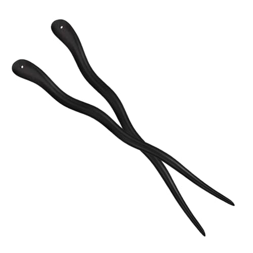 WEKADRIN 2 Stück Teiliges Schwarze Haarstäbchen Vintage Haarnadel Handgefertigt Glatt Natürlich Duftend Dekorativ für Frauen und Damen Haarstyling von WEKADRIN