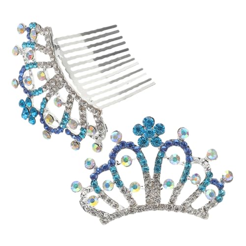 WEKADRIN 2 Stück Teiliges Strass Haarkamm Farbverlauf Prinzessin Tiara Mini Diademe für Damen Eleganter Kopfschmuck Vielseitig Einsetzbar für Hochzeit Party Stilvolle Frisuren von WEKADRIN