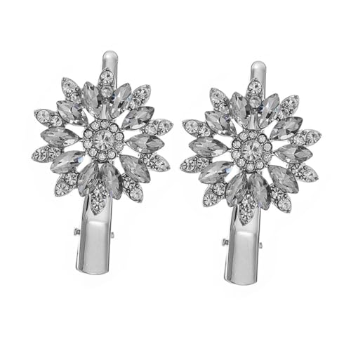 WEKADRIN 2 Stück Teiliges Strassblumen Haarclip Damen Haarklammer Modisch Eleganter Haarschmuck für Alltag Party und Festtage Vielseitig Kombinierbar von WEKADRIN