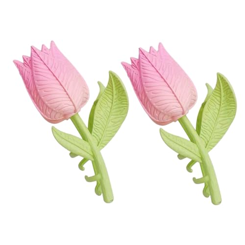 WEKADRIN 2 Stück Tulpen haarklammern Große Blumenhaarspangen Damen Modisch Leicht Luxuriös Rosa Frühlings sommer Haarschmuck für Frauen und Mädchen von WEKADRIN