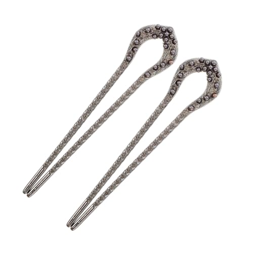 WEKADRIN 2 Stück U förmige Haarnadel Perlenimitat Chinesischer Stil Stabile Haarnadeln für Frauen Vintage Haarforken Modische Haarschmuck Sticks für Anspruchsvolle Hochsteckfrisuren von WEKADRIN