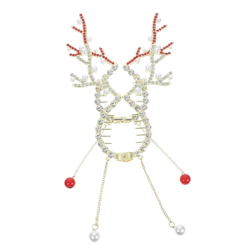 WEKADRIN 2 Stück Weihnachts Haarklammern Dutt Haarklammer Metall Haarspangen für Dünnes Haar Damen Ponytail Halter Rot Weiß Festhaltend Modisch von WEKADRIN