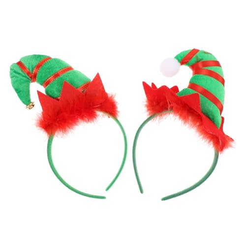 WEKADRIN 2 Stück Weihnachts Party Haarreifen mit Glocken und Federn Kreative Xmas Kopfbedeckung für Festliche Karneval Feiern Langlebige Originelle Weihnachtsmütze Haarschmuck für von WEKADRIN