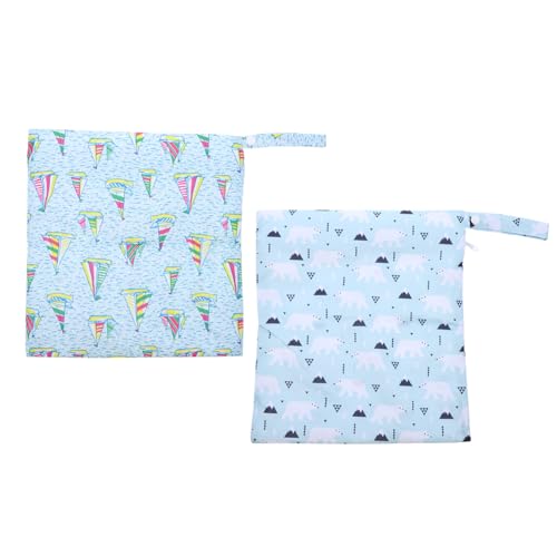 WEKADRIN 2 Stück wasserdichte Windeltasche Teiliges Wiederverwendbare Aufbewahrungstasche für Nasse und Trockene Windeln Tragbare Organizer Tasche für Camping Ausflüge Shopping von WEKADRIN