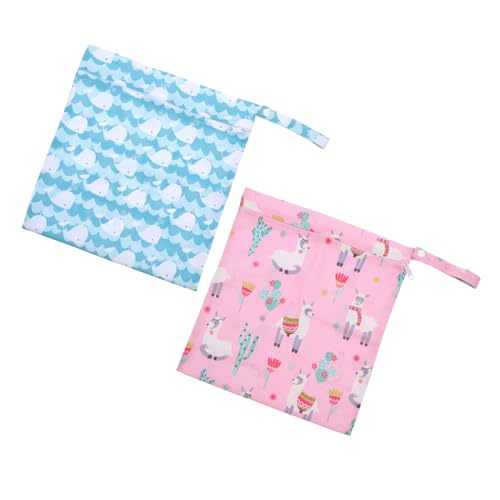 WEKADRIN 2 Stück wasserdichte Windeltasche Wiederverwendbare Wet Dry Storage Pouch mit Reißverschluss Vielseitige Organizer Tasche für Windeln Reise und Alltag von WEKADRIN