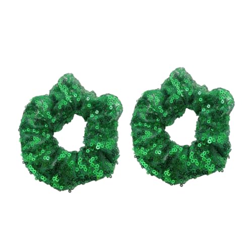 WEKADRIN 2 Stücke Weihnachts Haargummi mit Glitzer Fluoreszierendes Elastisches Haarband aus Weihnachtlicher Haarschmuck für Damen und Mädchen Schonend und Langlebig für Alltag und Festtage von WEKADRIN