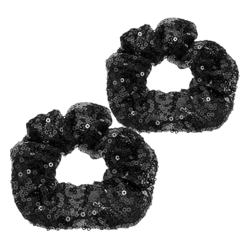 WEKADRIN 2 Stücke Weihnachts Haargummis mit Pailletten Farbige Fluoreszierende Elastische Haarschleifen Dehnbare Haarbänder für Festliche Frisuren Stilvolle Haarschmuck Dekoration für Damen von WEKADRIN