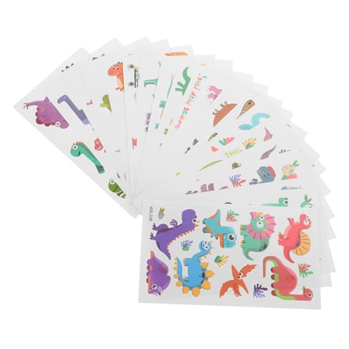 WEKADRIN 20 Blatt Teiliges Dinosaurier Temporäre Tattoos Hautfreundliche Fake Tattoos Aufkleber für Wasserfeste Körpersticker für Dino Geburtstagsparty und Kostüm Einfach Anzubringen und von WEKADRIN