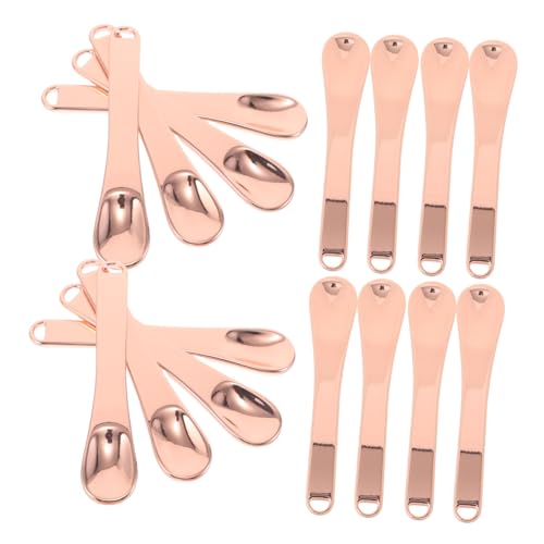 WEKADRIN 20 Stück Schönheitslöffel Make-up-cremeschaufel Mini-make-up-löffel Mini-gesichtsspatel Spachtel Für Cremeportionierer Aus Metall Roségold Zinklegierung von WEKADRIN