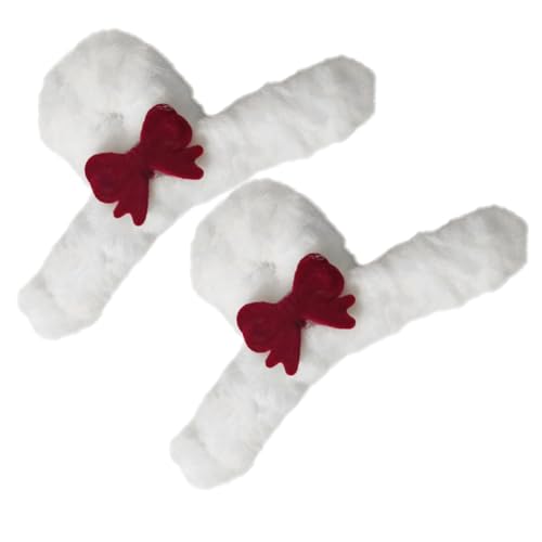 WEKADRIN 2stücke Flauschige Haarklammer Mit Schleife Pelzige Haarklammern Haar Zubehör Für Frauen Müheloser Clip Für Verschiedene Frisuren Sicherer Halt Für Alltag Und Partys von WEKADRIN