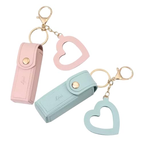 WEKADRIN Schlüsselanhänger Lippenstifthalter 2 Stücke Tragbare Kosmetiktasche mit Schlüsselring Lip Balm Etui Aufbewahrung für Handtasche Vielseitig Einsetzbar von WEKADRIN
