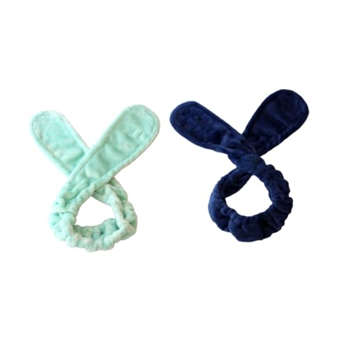 WEKADRIN 2Stücke Plüsch Haarreifen mit Kaninchenohren Verstellbares Damen Haarband für Make Up und Fitness Atmungsaktives Haarschmuck Zubehör für Mädchen von WEKADRIN