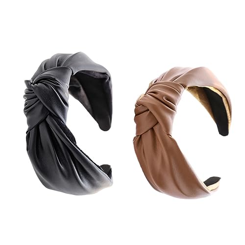 WEKADRIN 2stücke Damen Haarbänder Aus Pu-leder Mit Knoten Praktische Haarschmuck Für Make-up Und Spa Und Waschbar Verstellbar Vielseitig Einsetzbar Für Jeden Anlass WEKADRIN 2stücke Damen Haarbänder Aus Pu-leder Mit Knoten Praktische Haarschmuck Für Make-up Und Spa Und Waschbar Verstellbar Vielseitig Einsetzbar Für Jeden Anlass von WEKADRIN
