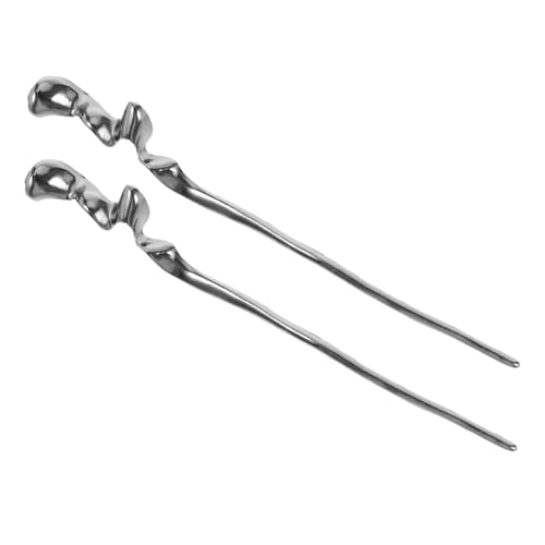 WEKADRIN 2stücke Vintage Chinesische Haarnadeln Geometrische Metall-haarstäbchen Für Hochsteckfrisuren Retro-haaraccessoires Für Frauen Wellenförmige Design Haarschmuck von WEKADRIN